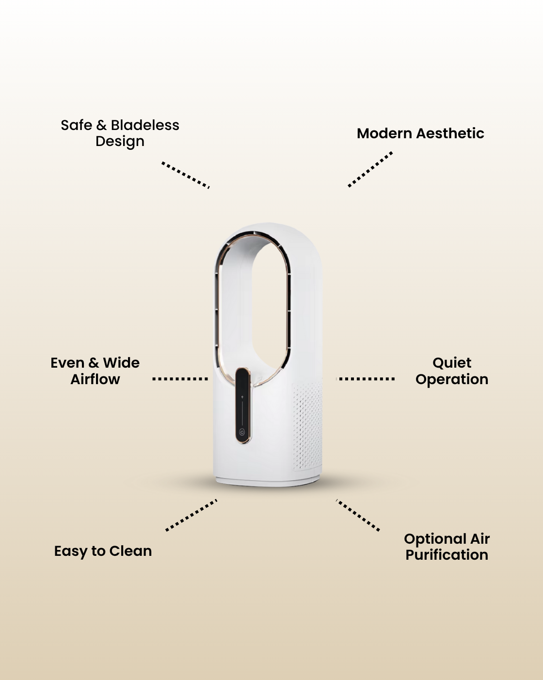 Breezemax Aura–Bladeless Cooling Fan & Air Purifier Combo