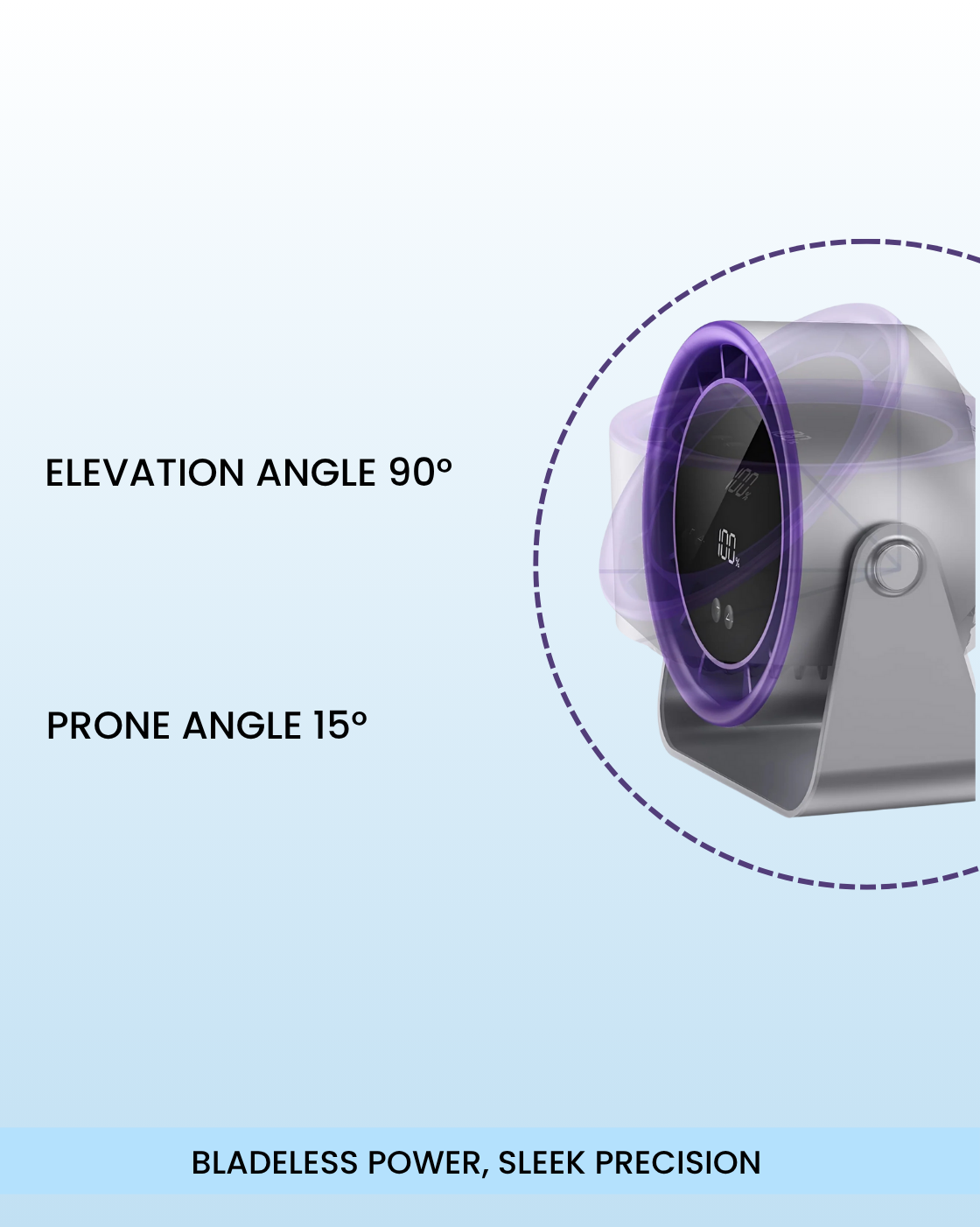 Desktop Fan High-speed 100 Speed Adjustable Circulating Fan USB Charging&Plug-in Silent Desktop Digital Display Desktop Fan