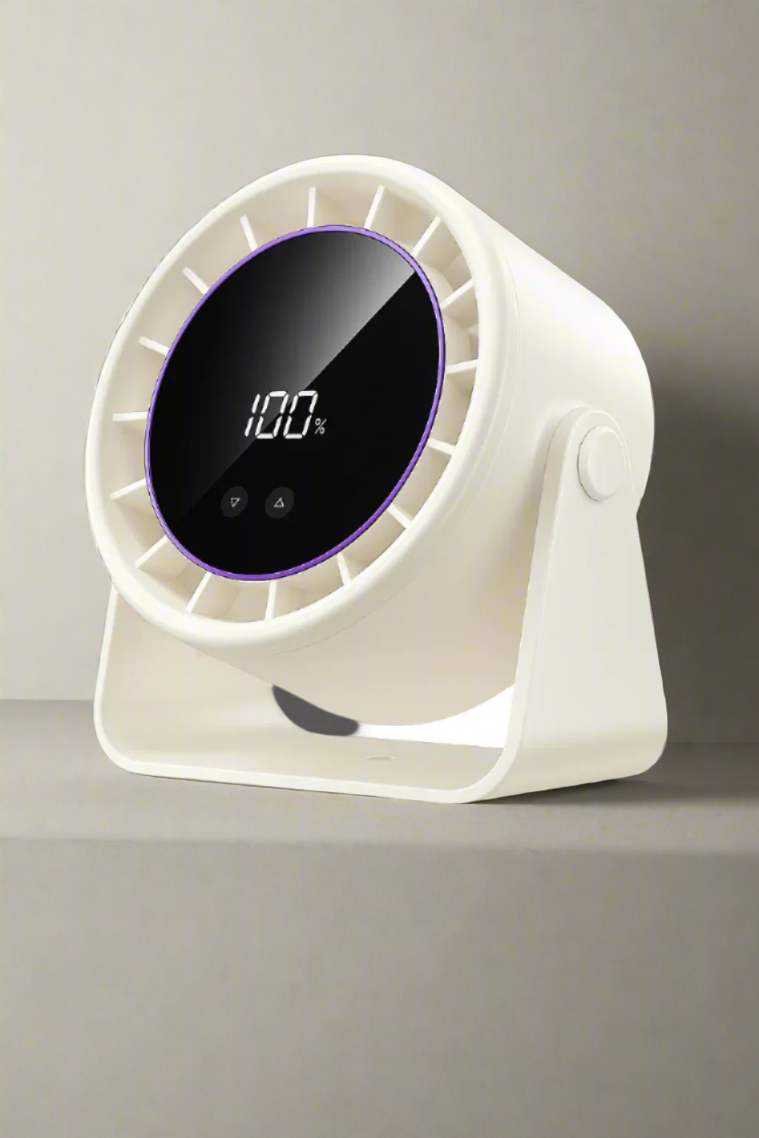 Desktop Fan High-speed 100 Speed Adjustable Circulating Fan USB Charging&Plug-in Silent Desktop Digital Display Desktop Fan