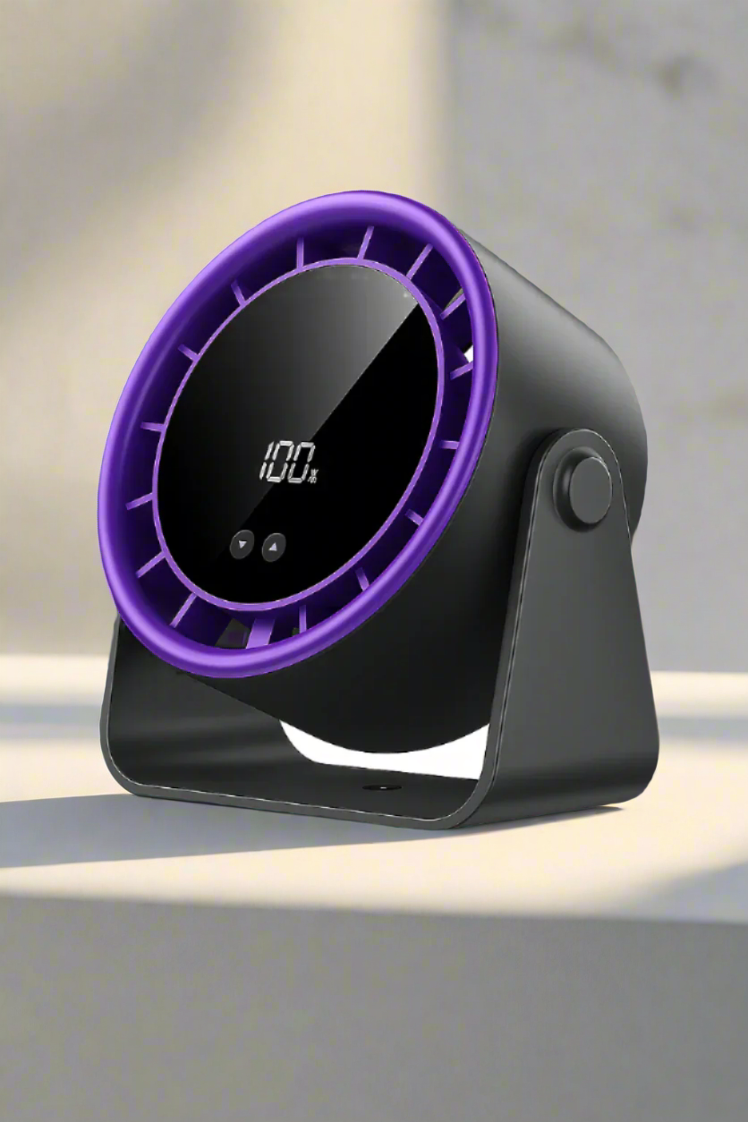Desktop Fan High-speed 100 Speed Adjustable Circulating Fan USB Charging&Plug-in Silent Desktop Digital Display Desktop Fan